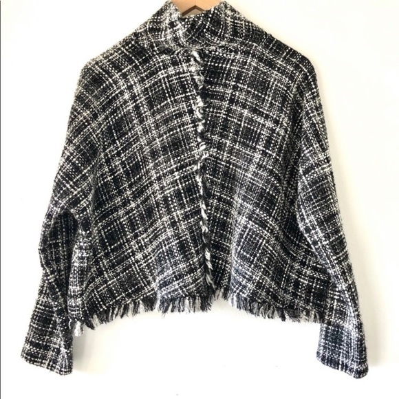 Zara Tweed Cape Poncho Pullover - Picture 2 of 5